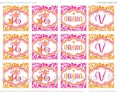 BEACH PARTY - Printable Birthday 2" Party Circles - Sweet 16 Party - DIY Sweet Beach Collection - by Make Life Cute Il_170x135
