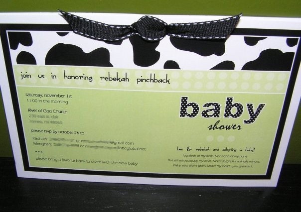 MOO COW - Printable 5"x7" Invitation Design - Baby Shower - DIY Moo Baby Collection - by Make Life Cute Il_570xn