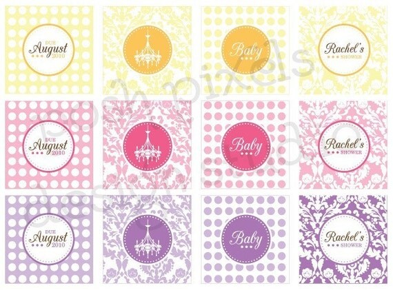 CHANDELIER - Printable 2 inch Party Circles - Baby Shower - DIY Chic Chandelier Collection - by Make Life Cute Il_570xn