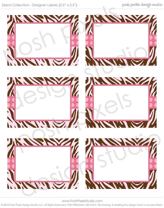 ZEBRA LABELS - Printable Designer Labels - Baby Shower - DIY Zebra Baby Collection - by Make Life Cute Il_570xn