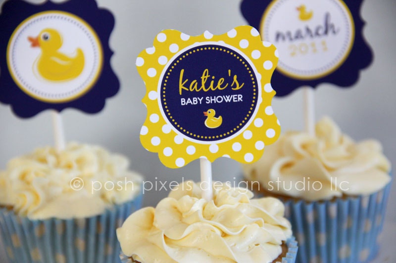 RUBBER DUCKY - Printable 2 inch Party Circles - Baby Shower - DIY Rubber Duck Collection - by Make Life Cute