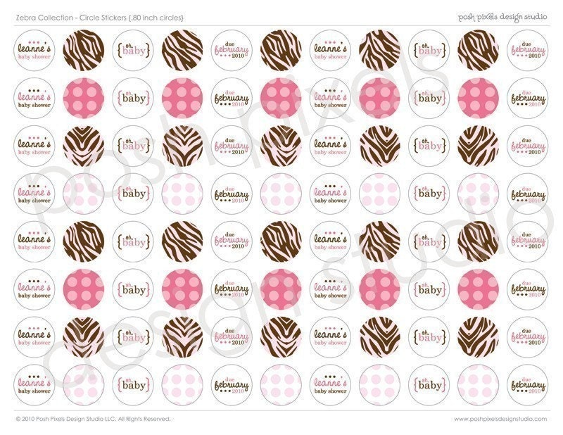 ZEBRA BABY - Printable Candy Stickers - Baby Shower - DIY Zebra Baby Collection - by Make Life Cute