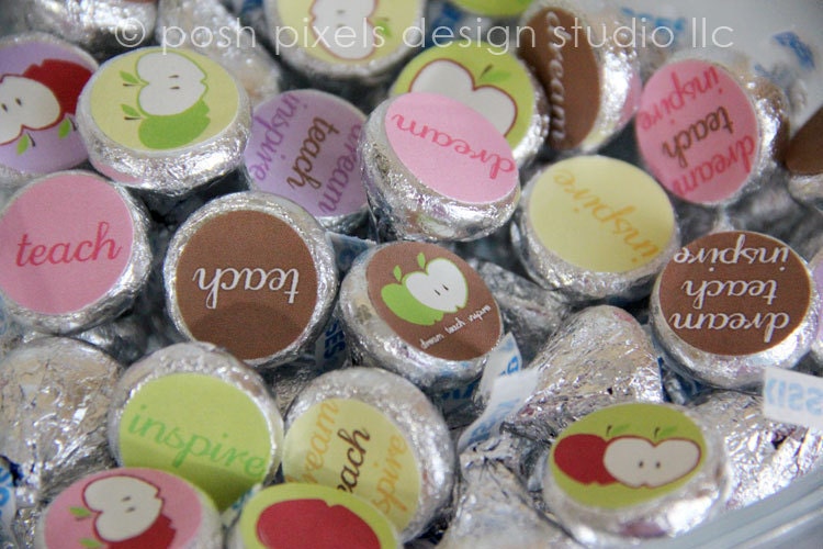 TEACHER GIFT - Printable Teacher Appreciation Candy Stickers - DIY Dream, Teach, Inspire Collection - by Make Life Cute