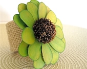 Napkin Rings - set of four made with burlap and Sola flowers, houseofpeltier
