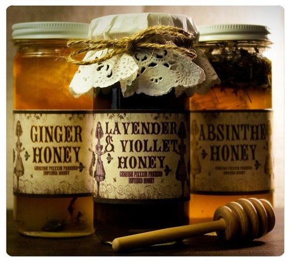 flavored honey - lavender and violet honey - infused gourmet honey - genuine pixxxie pressed honey infused w/ lavender, violet extract