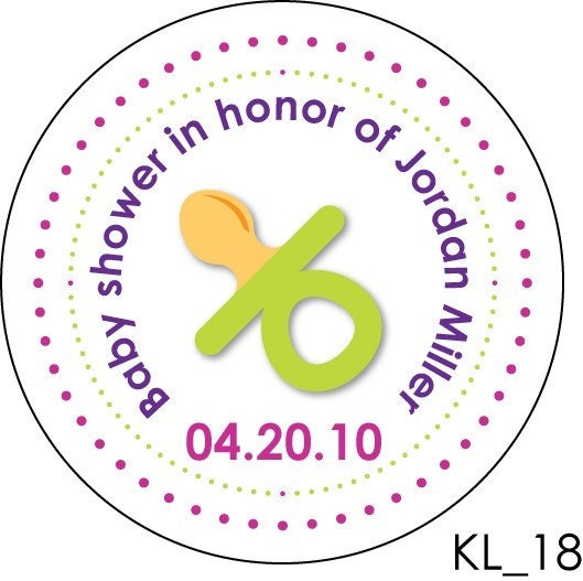Custom Baby Shower Sticker Labels - 2.5 inch round or 1.67 inch round