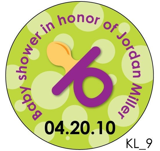 Custom Baby Shower Sticker Labels - 2.5 inch round or 1.67 inch round