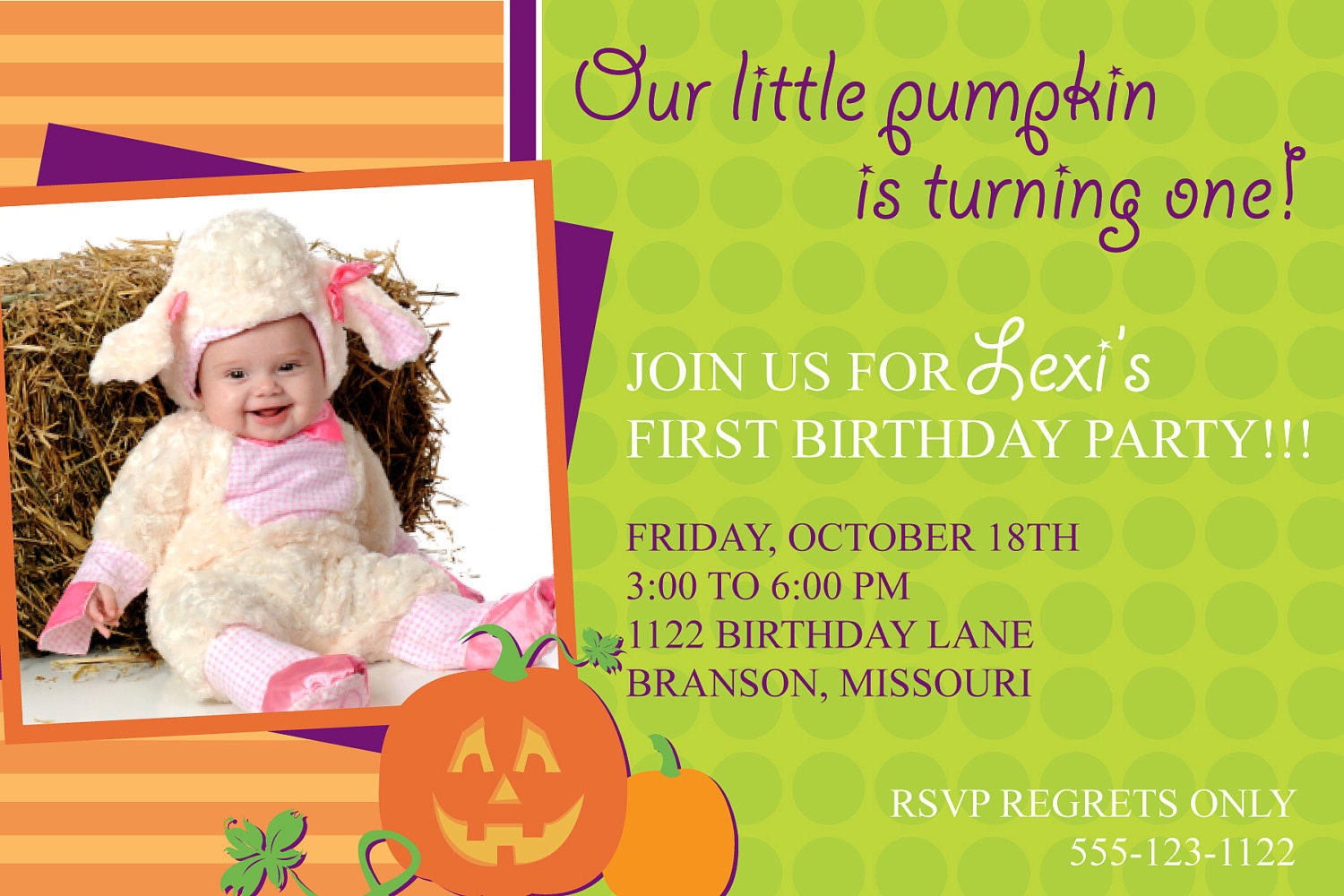 DIY Printable Birthday Invitation - Little Pumpkin Birthday Party, Photo Birthday invitation, Boys Birthday Party, Girls Birthday Party