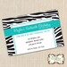 DIY Printable Invitation - Zebra Invitation, Zebra Birthday Invitation, Sweet 16...by Maxim Creative Invites