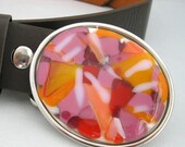 summer fashion  - Sugar Pie belt, lovely, tangerine, hot pink, handmade belt buckle for women, abstract, bright colors