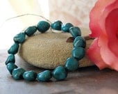 10mm Teal Turquoise Organic smooth opaque Glass Bead Destash 16 pieces