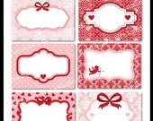 Victorian Valentine Collection Printable Cards, Frames, Labels & Tags great for gift tags, place cards, recipe cards, labeling, scrapbooking