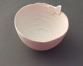Handmade Porcelain Bowl with Pearly Butterfly - Large - New Home Gift