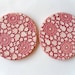 Ceramic Coasters, dusty pink lace imprint home decor housewares, set of two