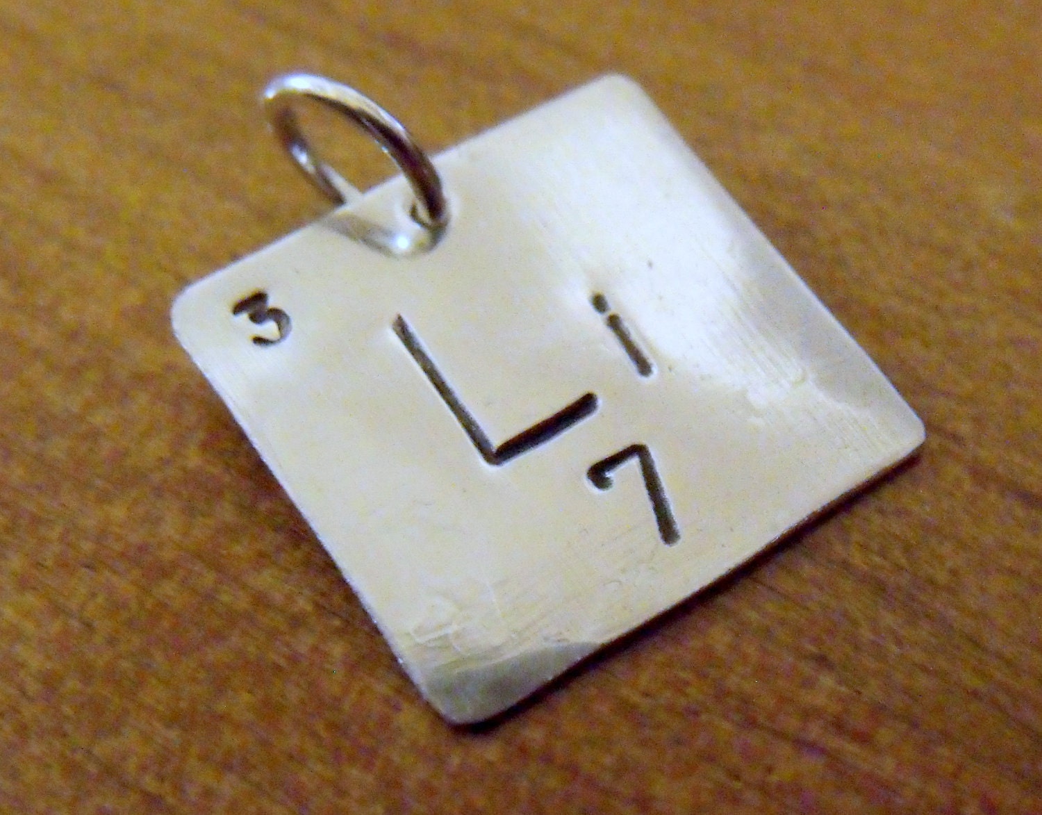 Periodic Table of Elements Charm - Stamped Sterling Silver