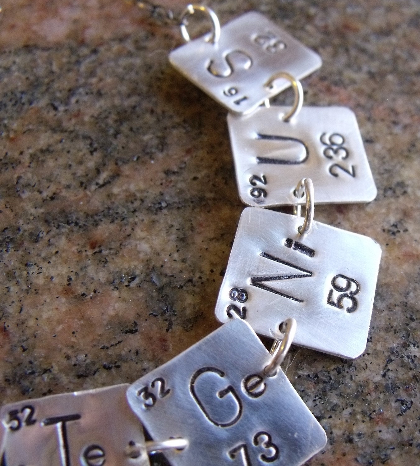 Cute Genius - Periodic Table of Elements Necklace in Sterling Silver