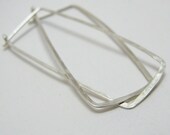Ophelia handmade earrings, sterling silver long rectangles by lotusstone on etsy