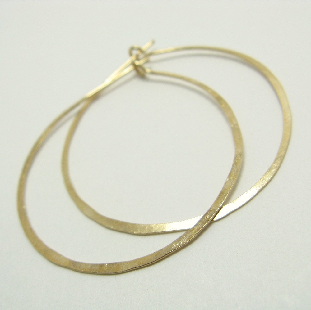 Ophelia handmade earrings, 14Kt yellow gold filled, hoops, by lotusstone on etsy