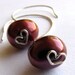 SALE - Constance handmade earrings - red freshwater pearl, ruby, sterling silver by lotusstone on etsy