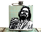 Flask - 6 oz Stainless Steel- The Dude Abides - The Big Lebowski Flask (variation)
