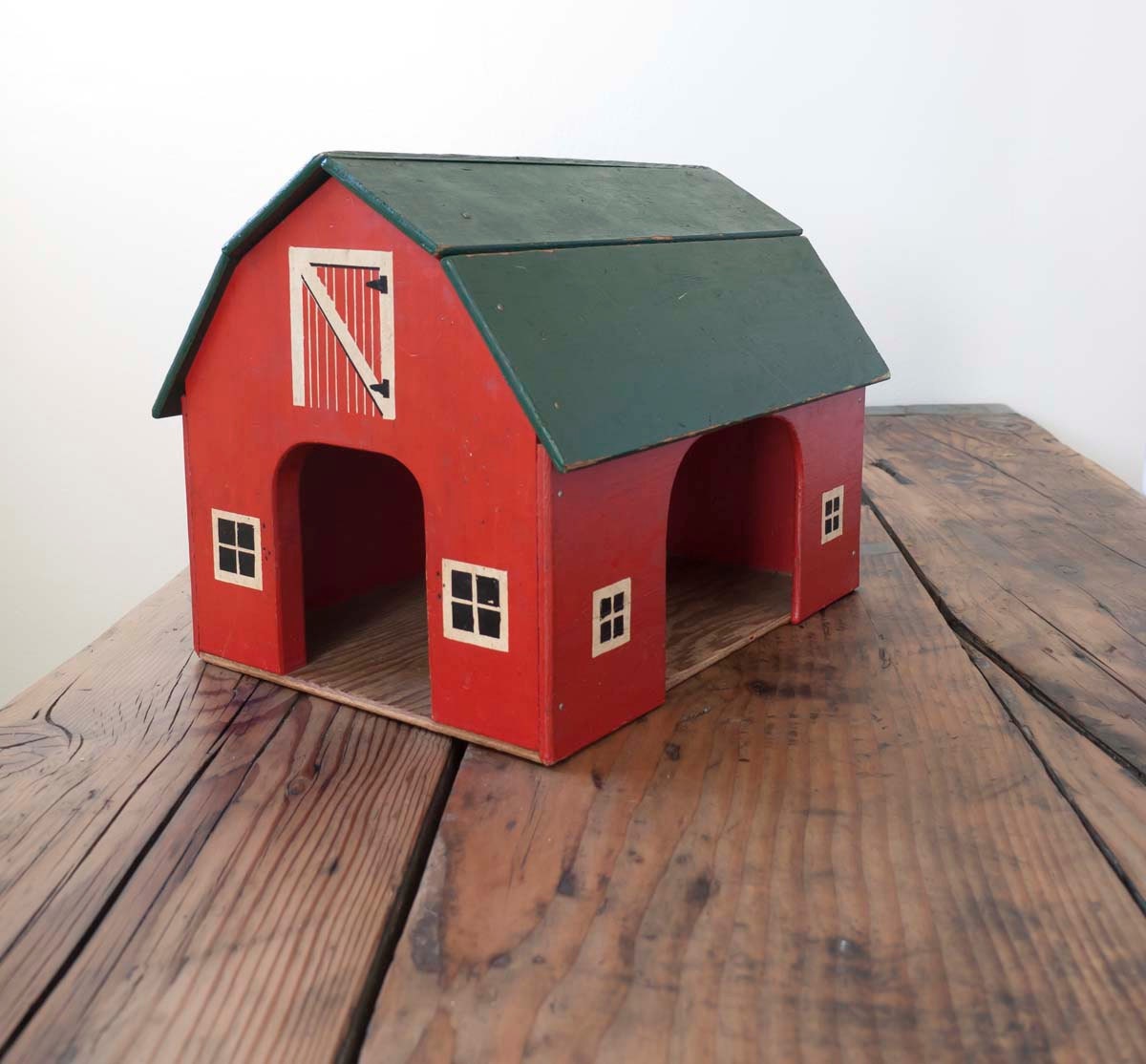 vintage red toy barn