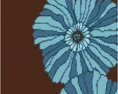 Instant Download Original Cross Stitch Pattern Blue Flowers PDF