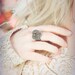 Steampunk Ring - Gothic Lolita Ring - Heart Gears - With Exposed Watch Gears - Plated Antiqued Sterling Silver - by Ghostlove