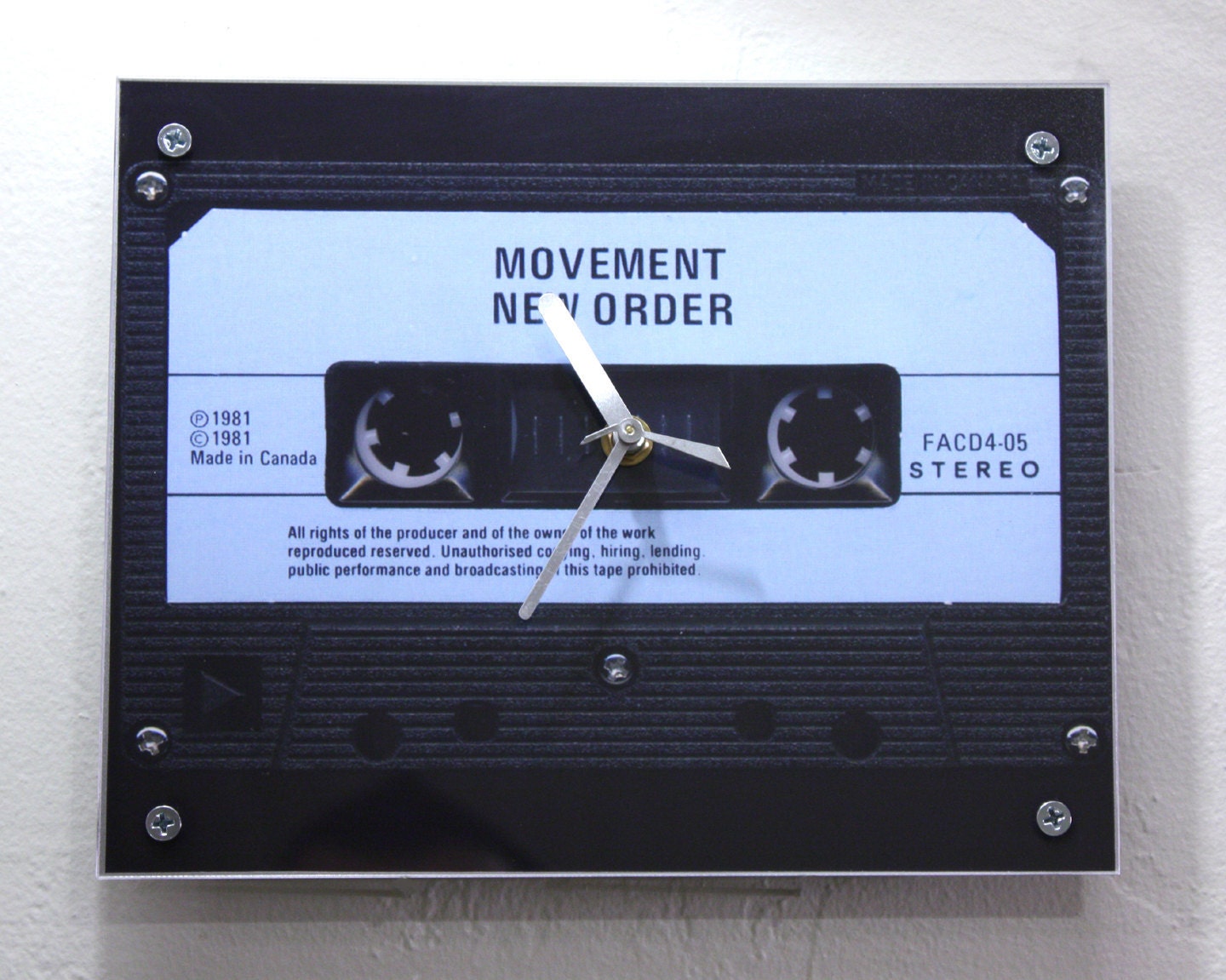 Modern Clock : New Order Movement Retro Cassette Clock