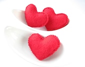 Red felt Valentine's hearts (high quality)