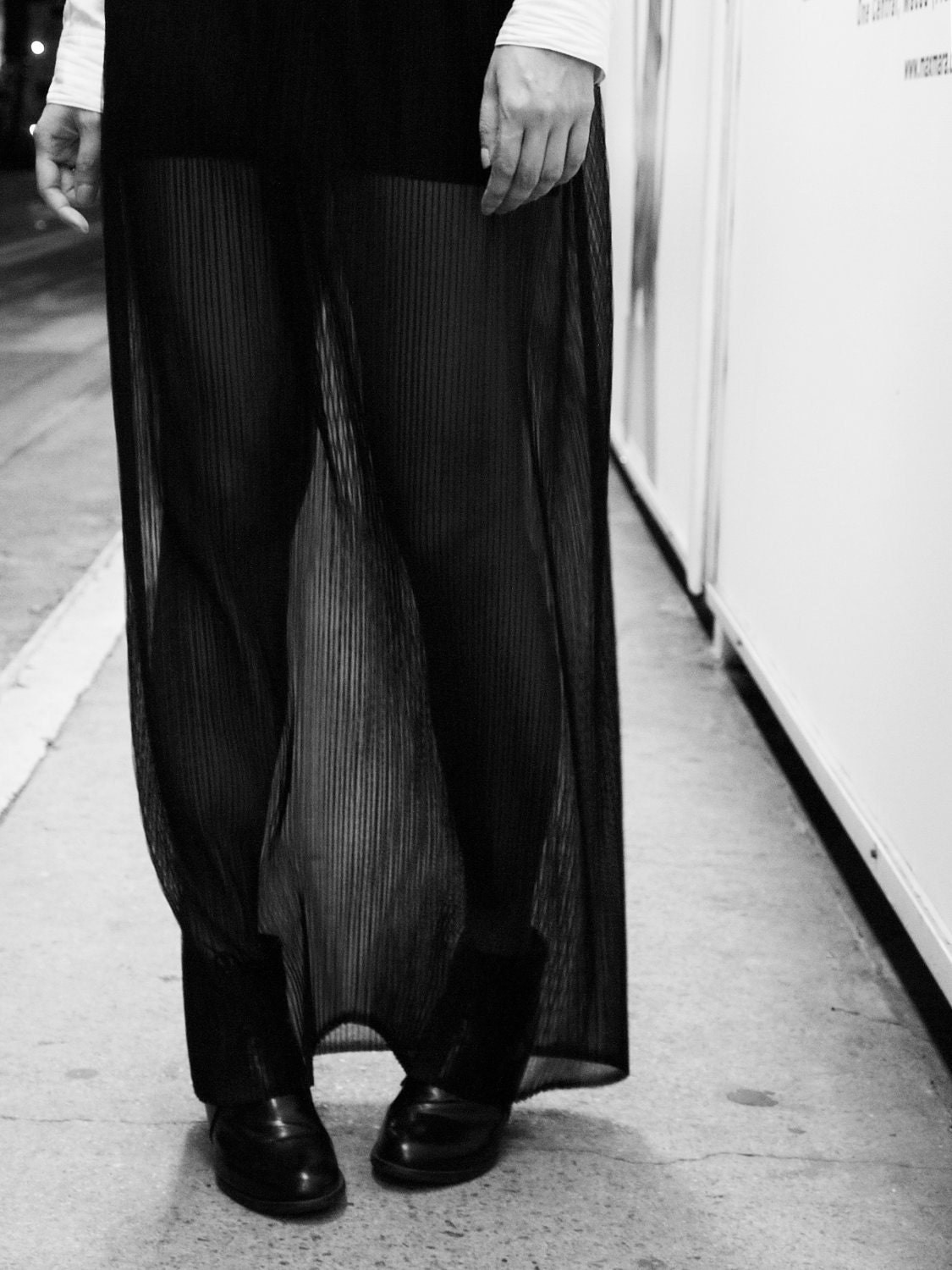 sheer maxi skirt chiffon fashion pleated minimal simple