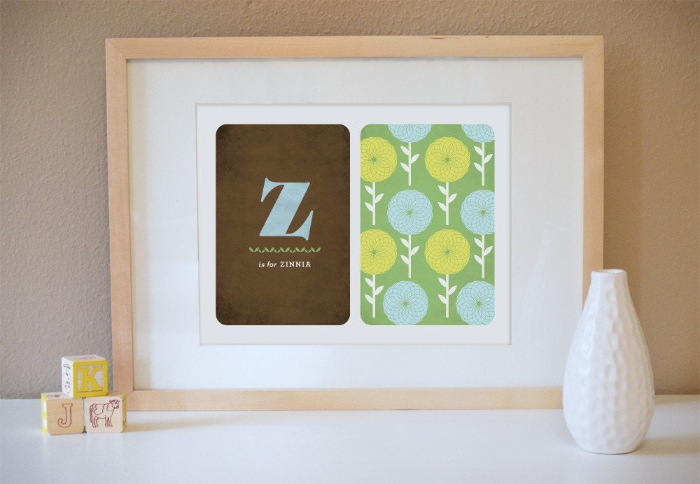 Z is for Zinnia Alphabet Print