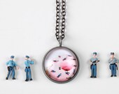 Small Pendant Necklace in Antique Silver - Hungry Policemen