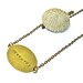 Beaded Sea Urchin in Cream with Metal Stamped Serenity Brass Extra Long Necklace