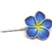 Frangipani Plumeria Blue Yellow and White Bobby Pin Hair Pin