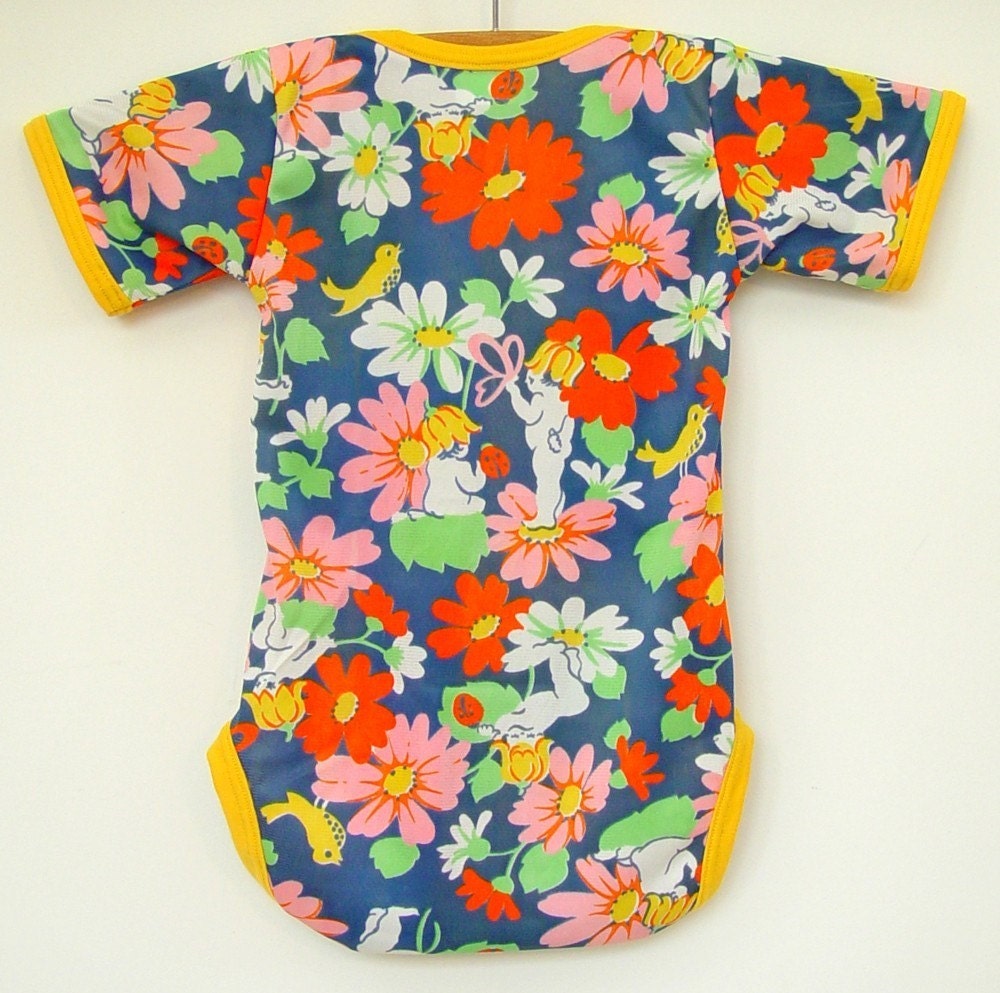 Garden Baby Onesie - LAST ONE - Size 6-12 months / short sleeves