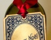 Joyeux Noel-Vintage Style Christmas Gift Tags/Hang Tags-Large-SET of 6-Ribbon Choice Available