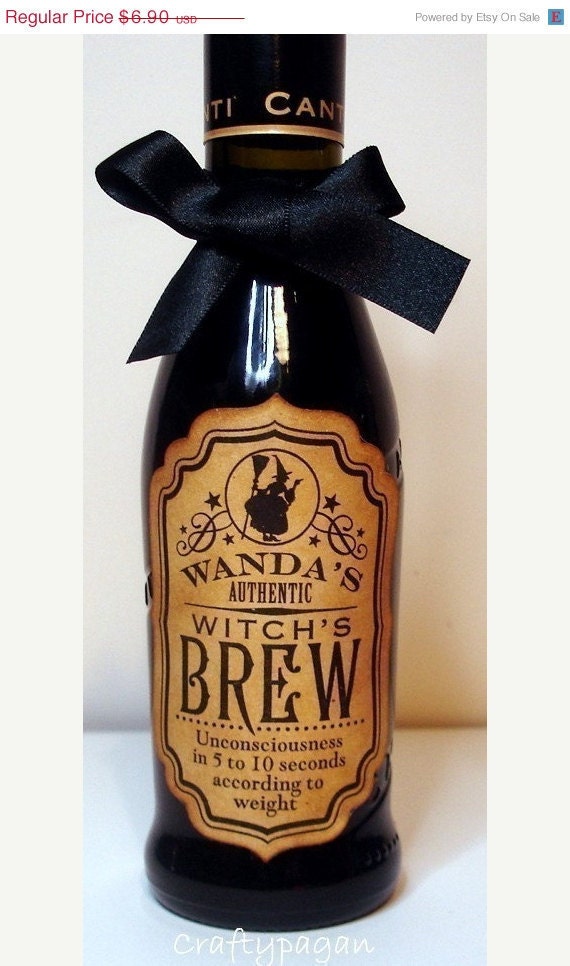 Custom set of 15 Witch's Brew Vintage Style Stickers/Adhesive Labels