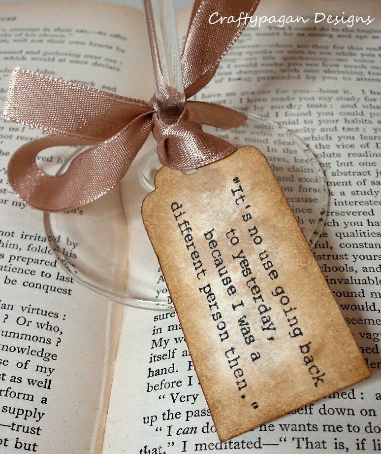 Alice in Wonderland Quote Tags-PartyPack- 90 tags- Perfect for a Tea party-by Craftypagan Designs