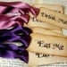 Eat Me and Drink Me Vintage Luxury Wonderland Gift Tags/Labels-SET of 100-Ribbon Choices Available