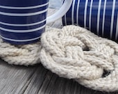 Nautical Decor - 4 hemp coasters - great hostess gift, wedding gift, birthday gift, anniversary gift