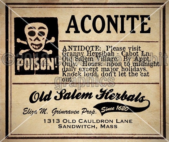 Vintage Poison Apothecary Halloween Witch Potion Label Instant Digital Download Collage Sheet Various Poisons
