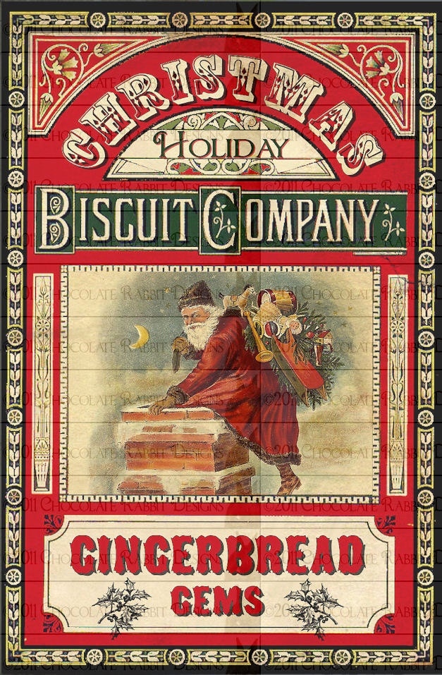 Vintage Victorian Christmas Gingerbread Digital by chocolaterabbit