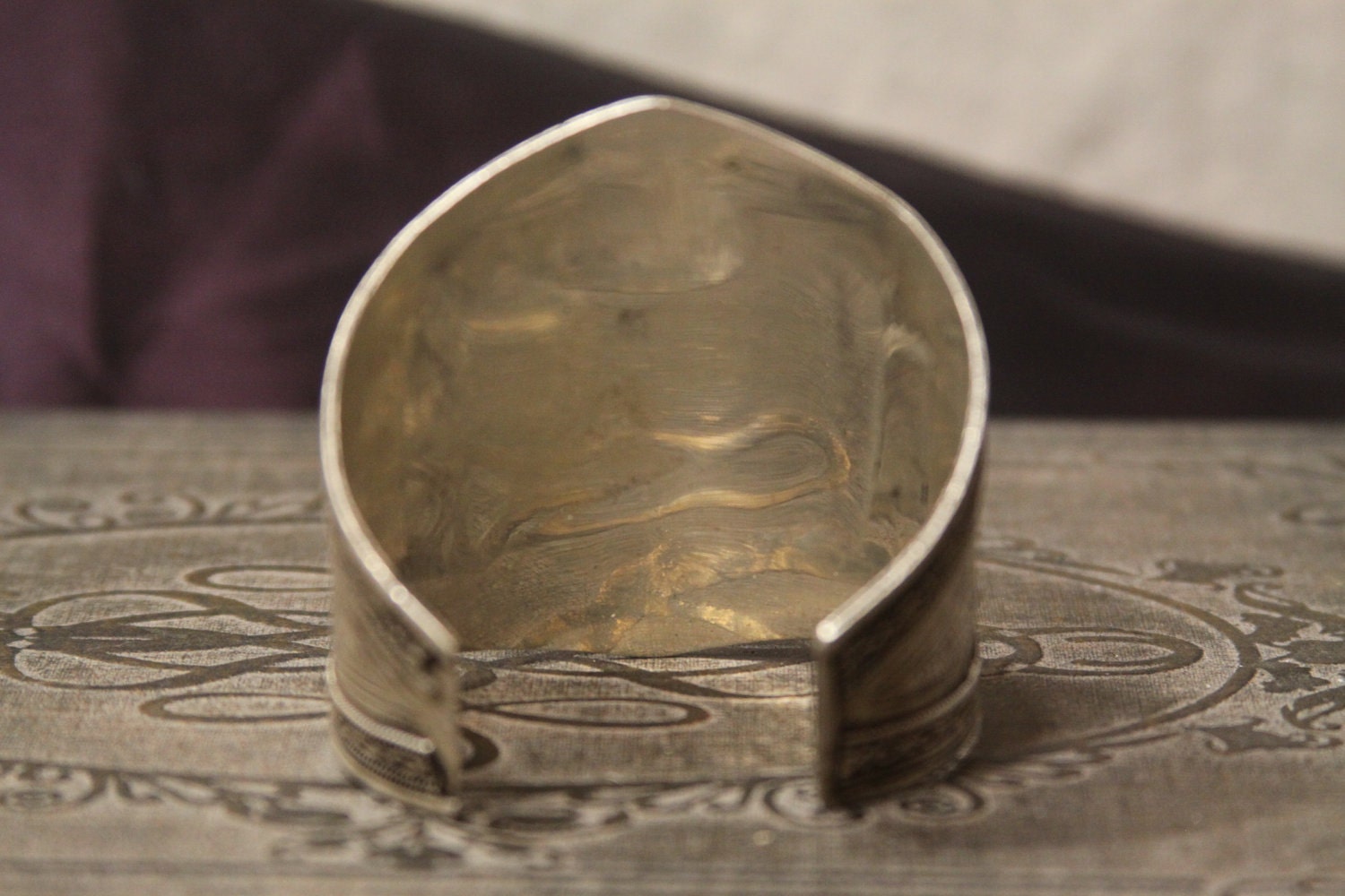 Tribal silver cuff bracelet - old Kuchi jewelry with blue green turquoise - nice patina FREE SHIPPING SALE