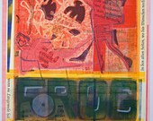OOAK Contemporary Mixed Media Monoprint : The Frog Princess