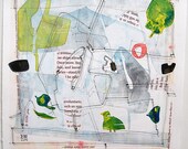 Original Art Mixed Media Monoprint : CrabWalk1.2.3.