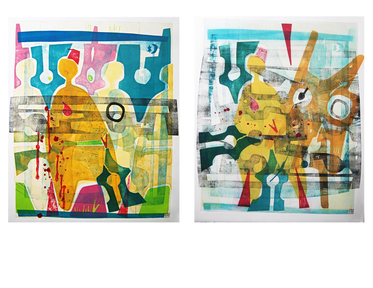 Contemporary Fine Art Monoprint : Road To Marrakesh (Arab Spring)