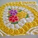 Yellow Floral Heart Vintage Cotton Chenille Bedspread Fabric