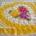 Yellow Floral Heart Vintage Cotton Chenille Bedspread Fabric