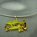 Yellow Biplane Laser cut mirror acrylic pendant with choker