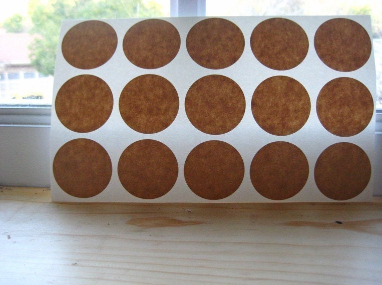 Round Kraft Paper stickers - set of 48